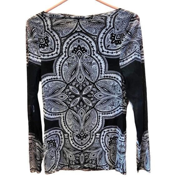 INC top semi sheer sleeves. - Picture 3 of 3